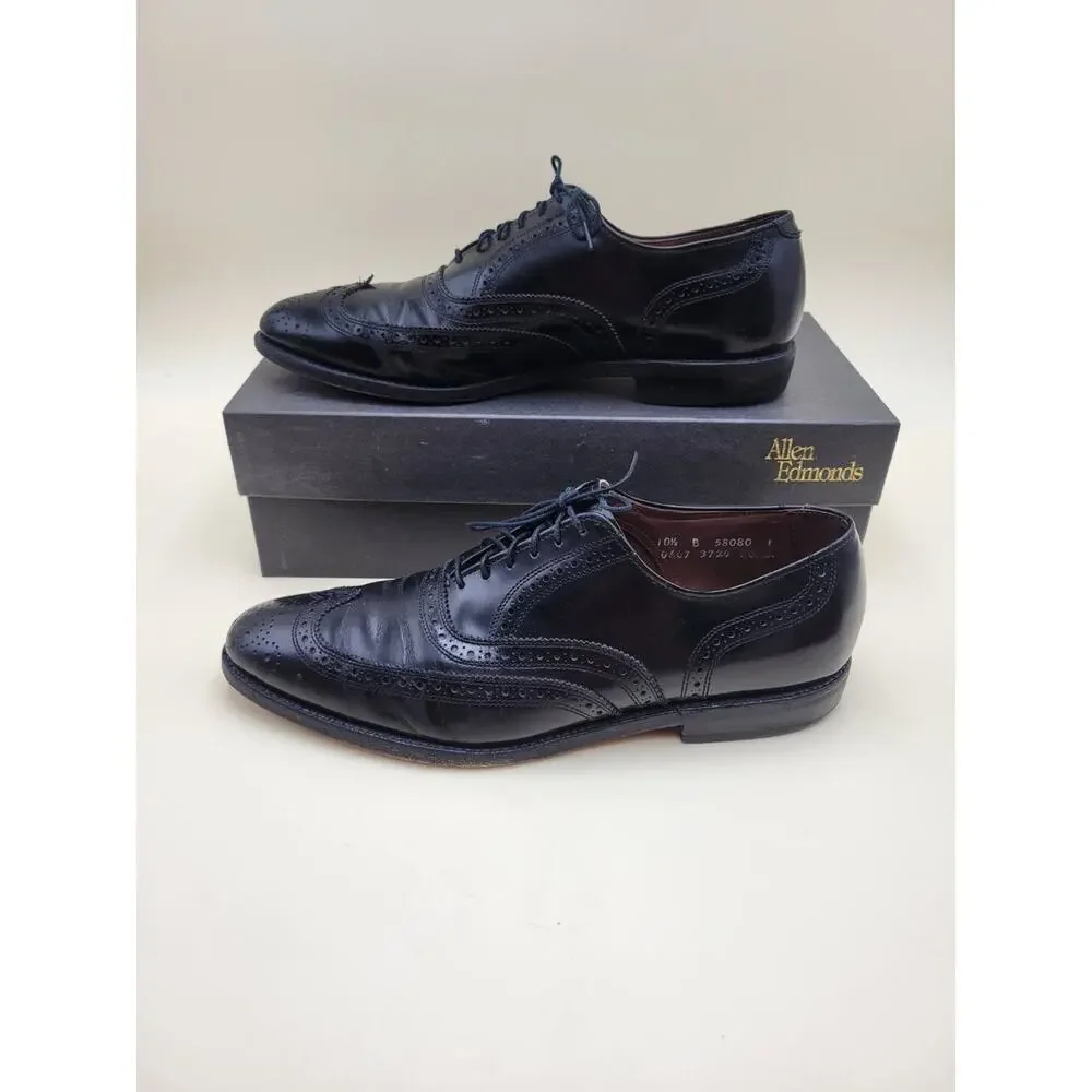 Allen Edmonds Lloyd Men's Wingtip Oxford Dress Shoes Black Leather 10.5 B 58080